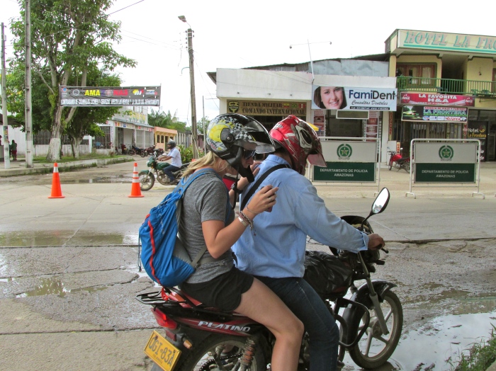Alison on a moto-taxi