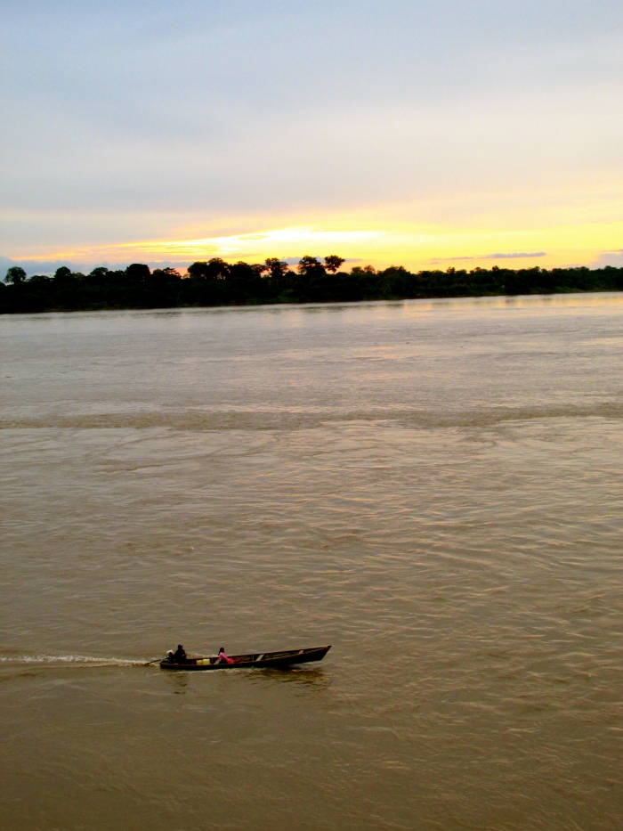 Sun setting over the Amazon